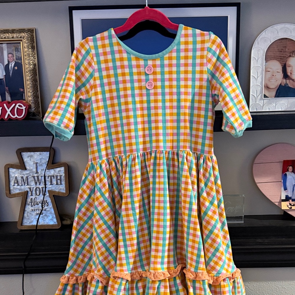 Eleanor Rose Colorful Checkered Kids Dress